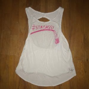 super cute White open back tank top